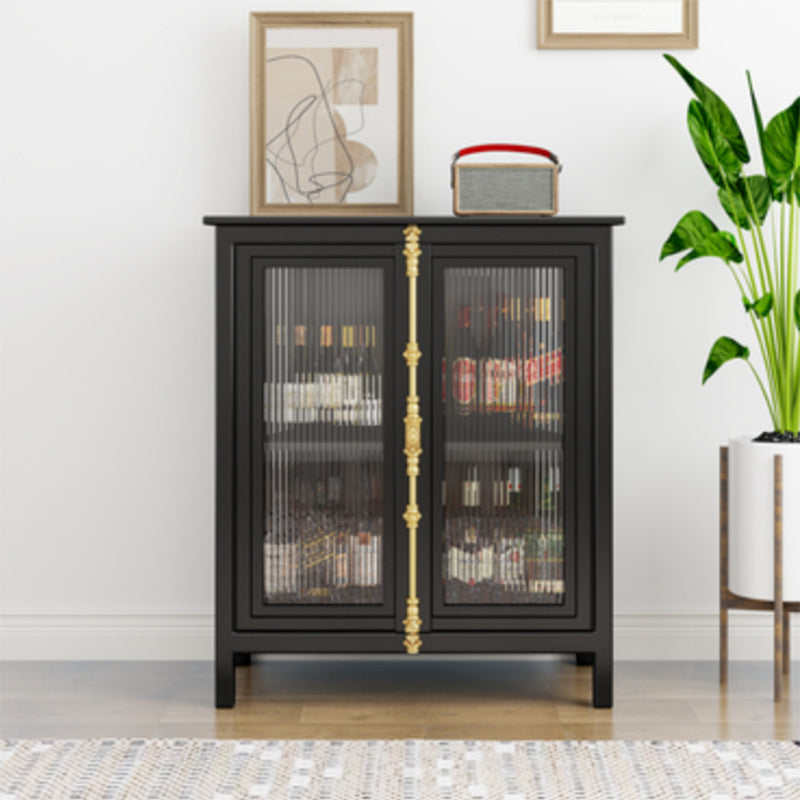 Contemporary Display Stand Metal Glass Doors Curio Cabinet with Doors