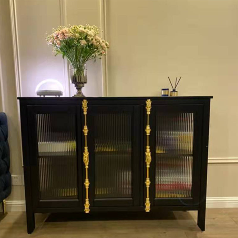 Contemporary Display Stand Metal Glass Doors Curio Cabinet with Doors