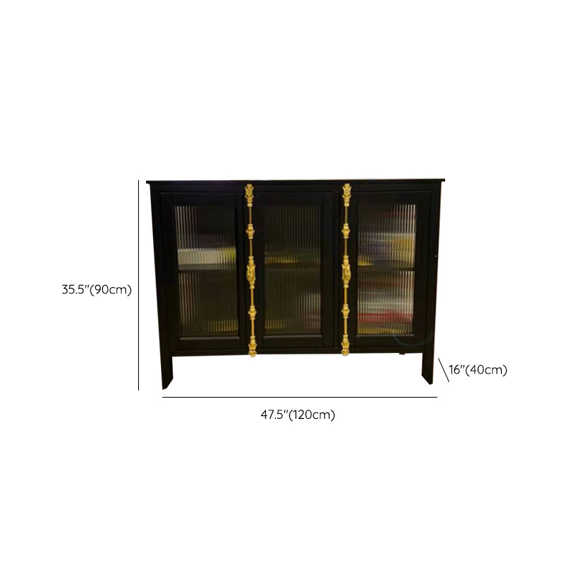 Contemporary Display Stand Metal Glass Doors Curio Cabinet with Doors