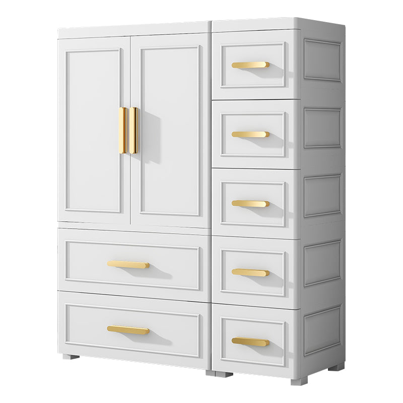 Plastic Kids Closet Nordic Style Wardrobe Closet with Storage Drawers
