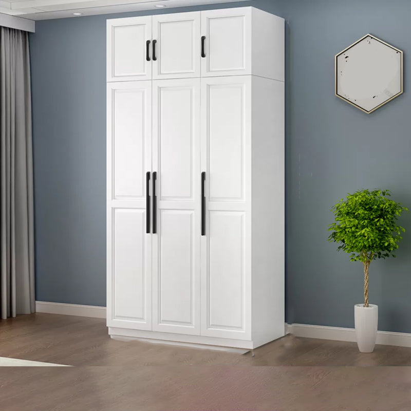 Freestanding Wood Frame Wardrobe Modern Hinged Soft Close Doors Wardrobe and Drawers