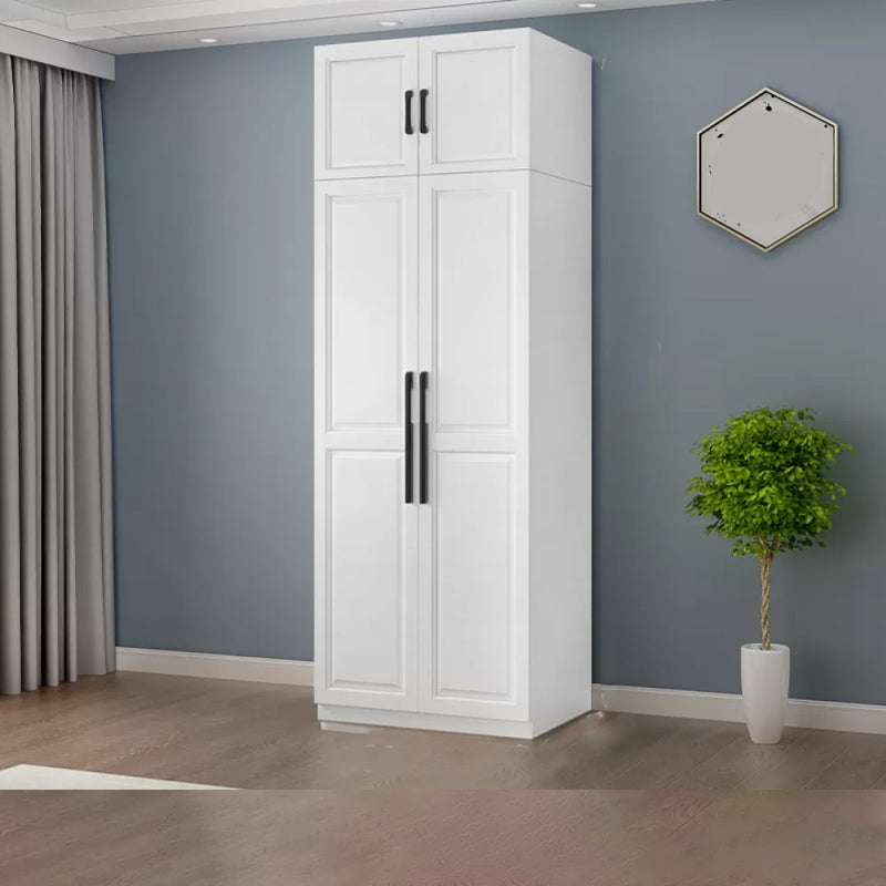 Freestanding Wood Frame Wardrobe Modern Hinged Soft Close Doors Wardrobe and Drawers