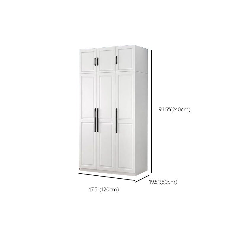 Freestanding Wood Frame Wardrobe Modern Hinged Soft Close Doors Wardrobe and Drawers