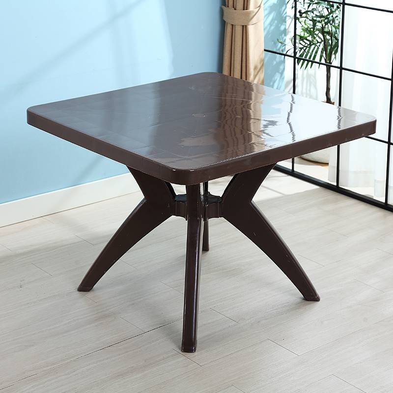 Modern Square Shape Courtyard Table Plastic Waterproof Outdoor Table