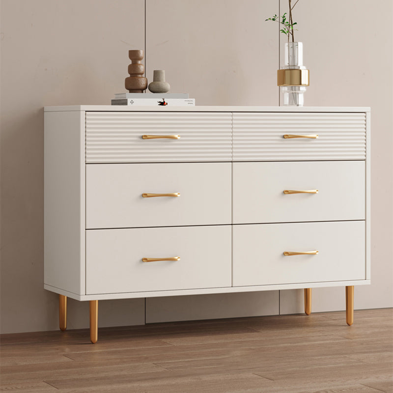 Contemporary Bar Pulls Accent Chest Straight Legs White Accent Chest with Drawer