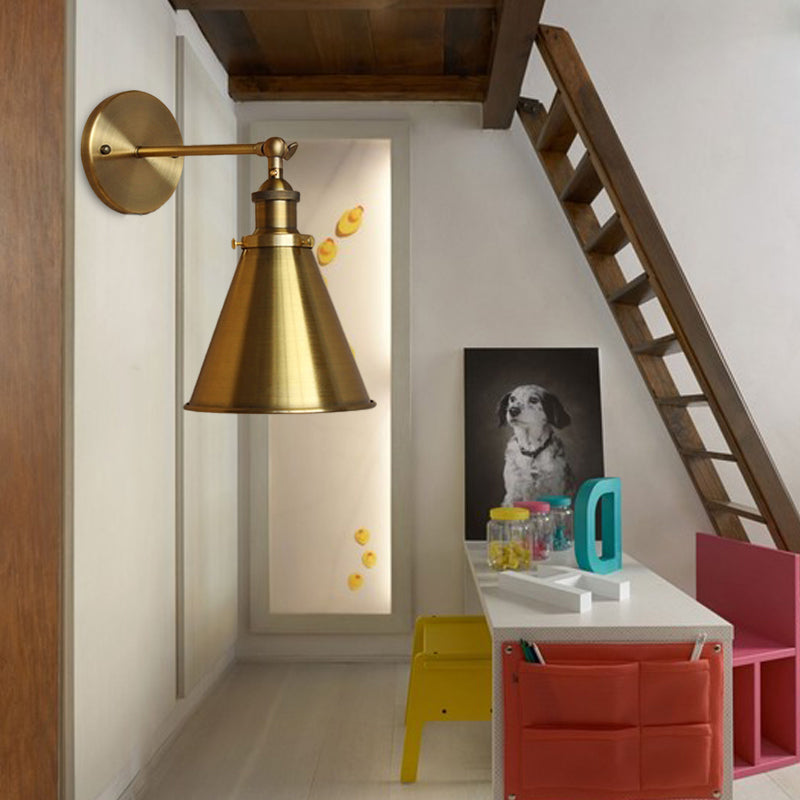 1 Glhbirne Kegel Wandleuchte Retro-Stil Messing Metall Wandleuchte Fr Wohnzimmer