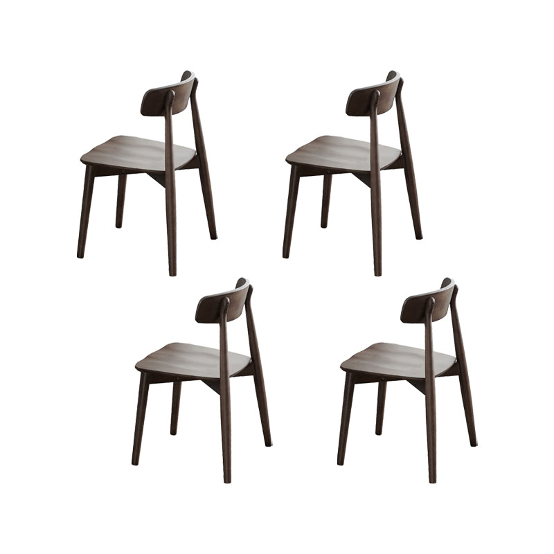 Solid Wood Dining Chair Modern Style Open Back Armless Chair for Dining Room