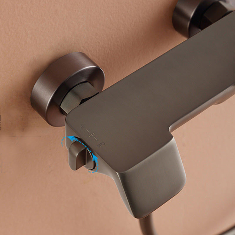 Modern Shower Set Solid Color Wall Mounted Slide Bar Included Shower Combo