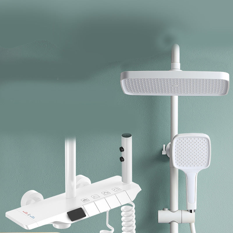 Modern Thermostatic Shower System Solid Color Slide Bar Included Shower Head Combo