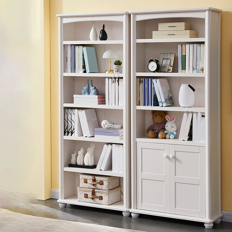White Wooden Bookshelf Standard Shelves Included Closed Back Bookcase