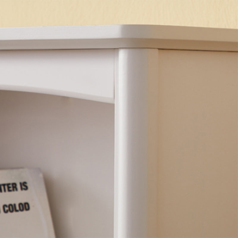 White Wooden Bookshelf Standard Shelves Included Closed Back Bookcase