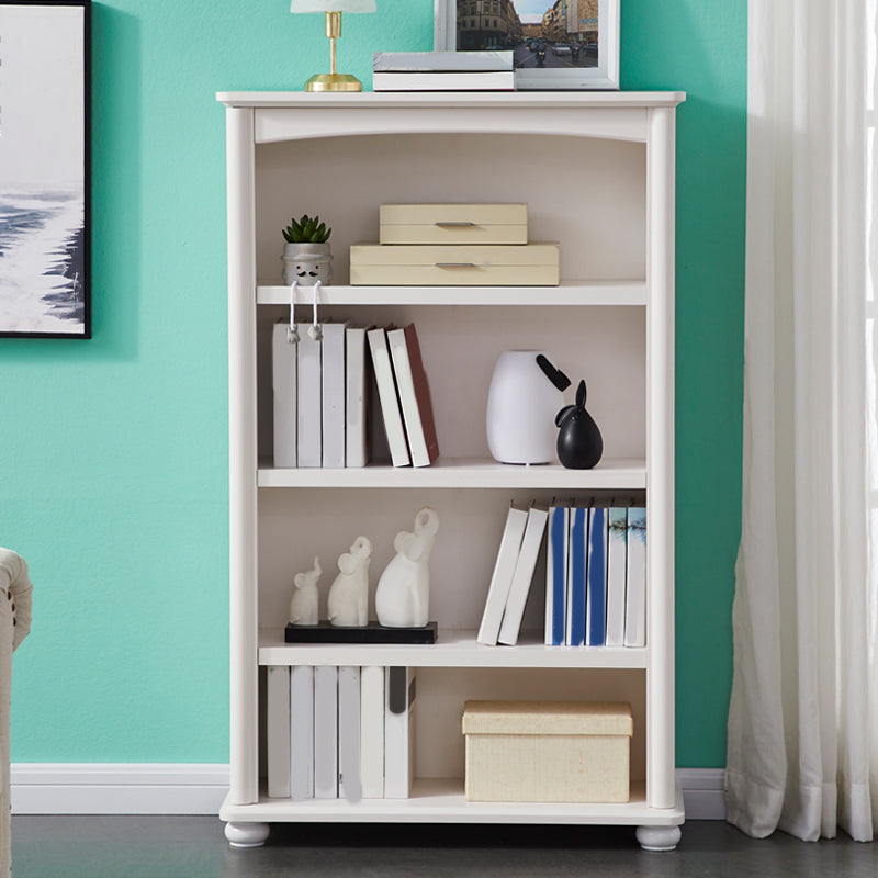 White Wooden Bookshelf Standard Shelves Included Closed Back Bookcase