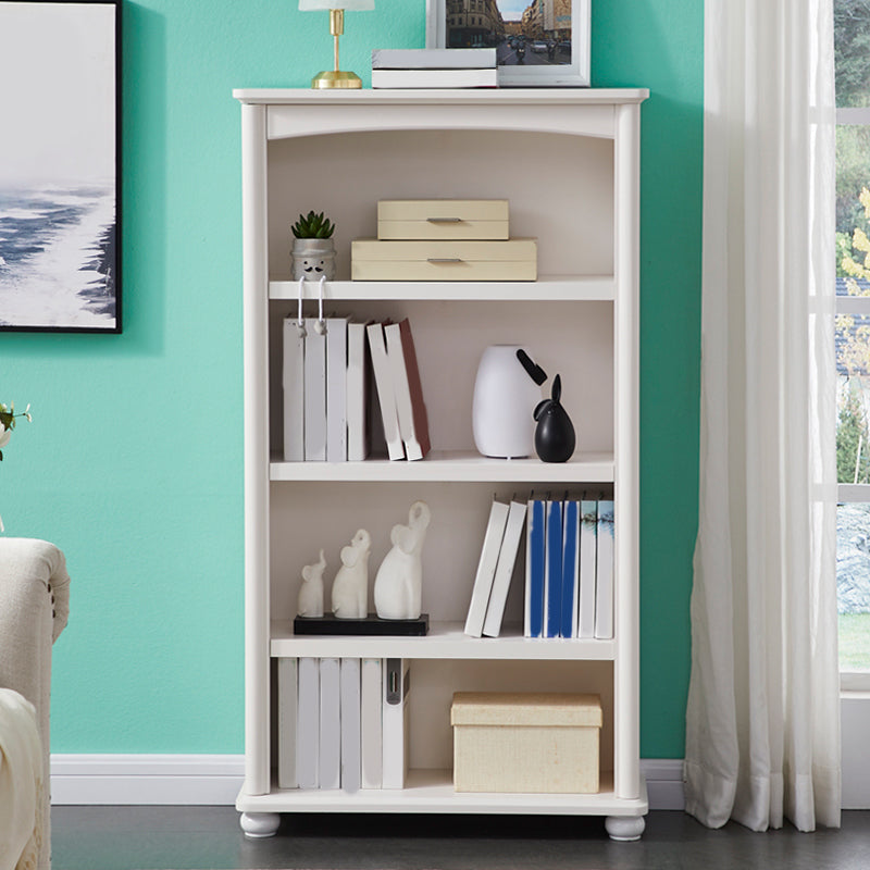 White Wooden Bookshelf Standard Shelves Included Closed Back Bookcase