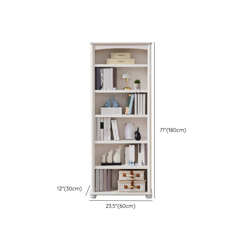 White Wooden Bookshelf Standard Shelves Included Closed Back Bookcase