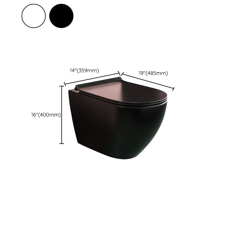 Contemporary Wall Hung Toilet Set Elongated Gloss Finish Ceramic Wall Mounted Bidet