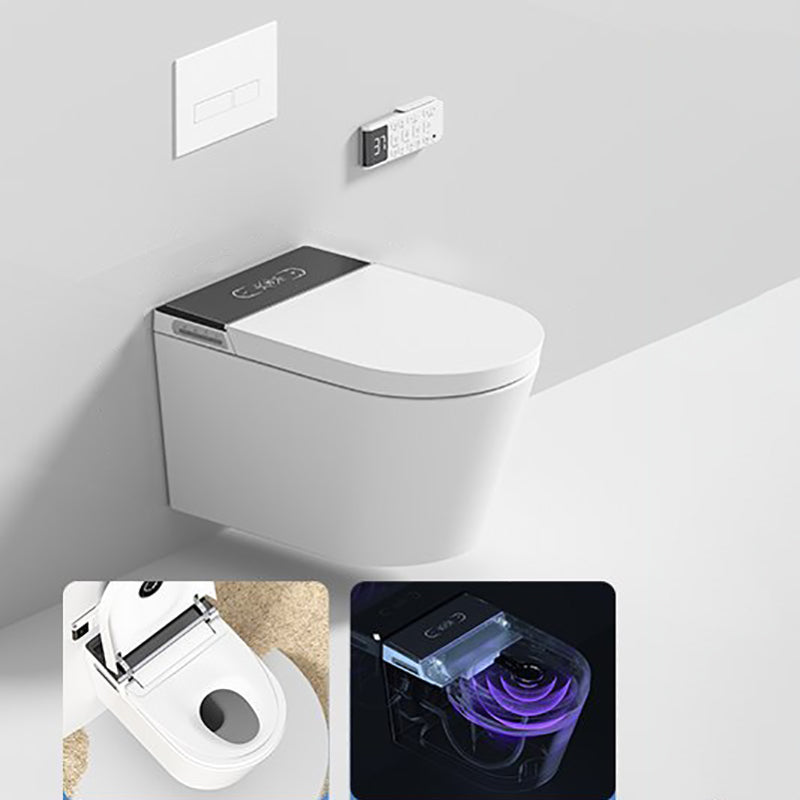Elongated Wall Mounted Bidet Antimicrobial Smart Bidet with Heated Seat and Dryer