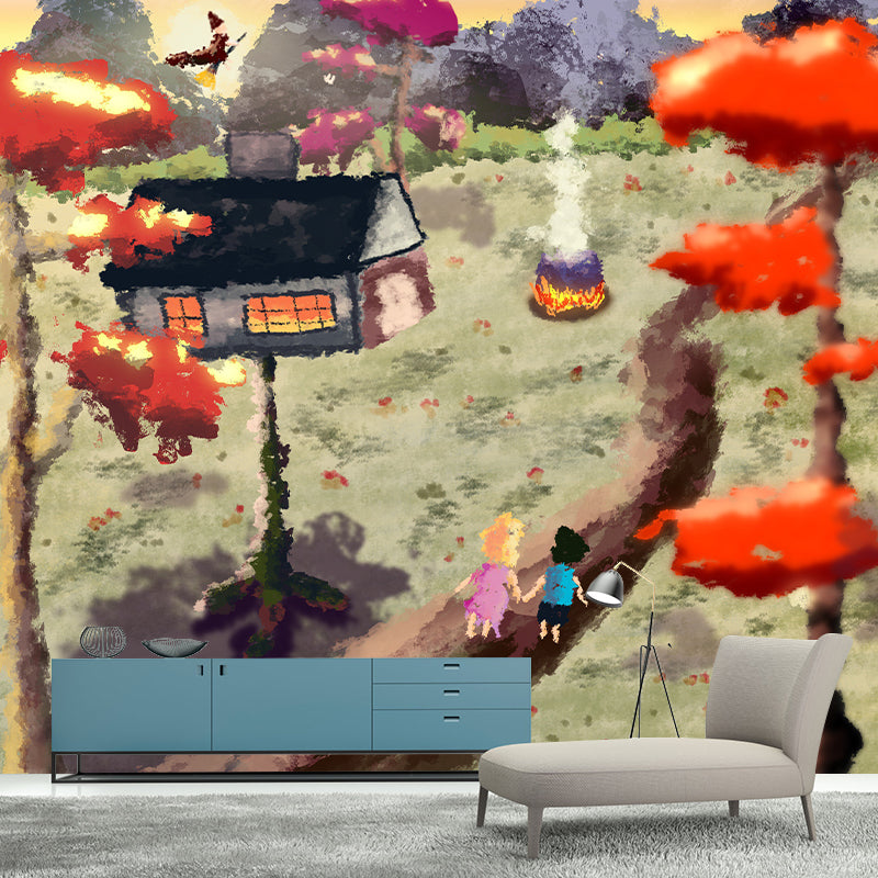 Stain Resistant Dreamland Mural Wallpaper Illustration Indoor Wall Mural