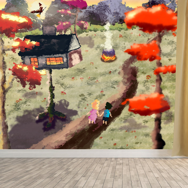 Stain Resistant Dreamland Mural Wallpaper Illustration Indoor Wall Mural