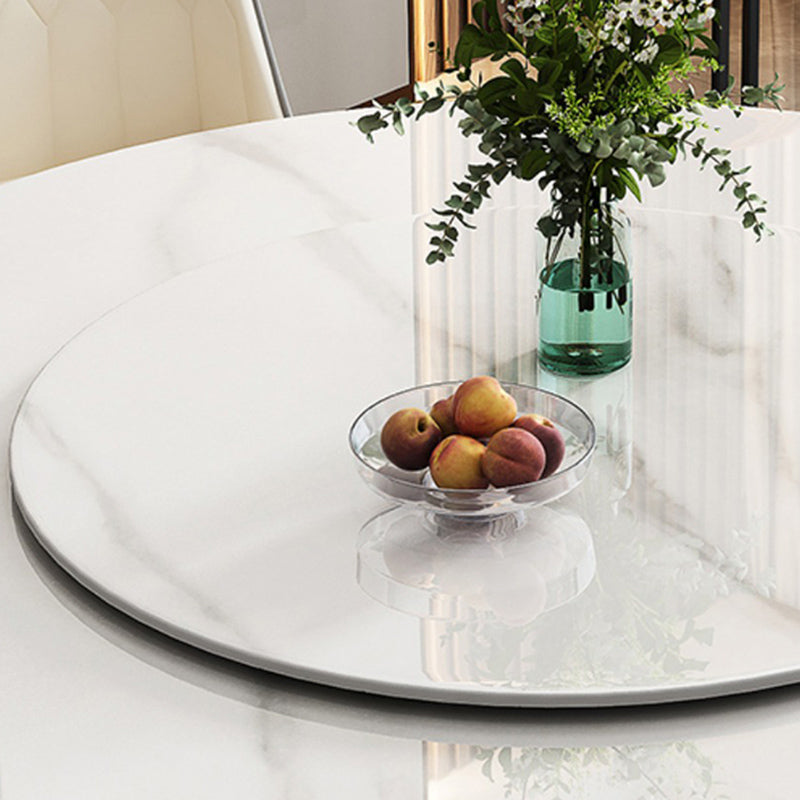 Modern Round Dining Table Set 1/2/5/7 Pieces with Metal Base Kitchen Furniture Set