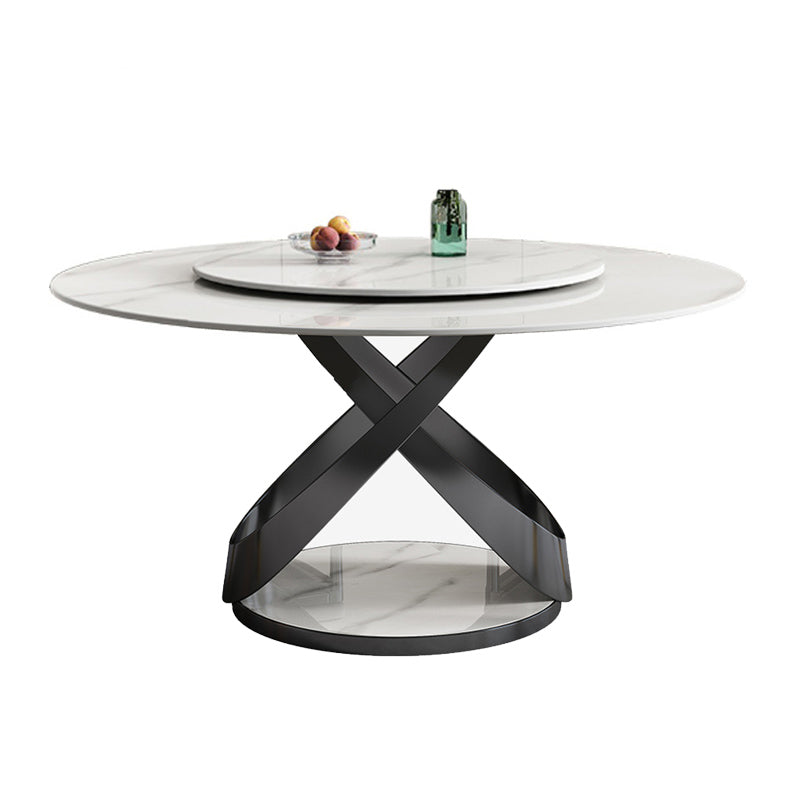 Modern Round Dining Table Set 1/2/5/7 Pieces with Metal Base Kitchen Furniture Set