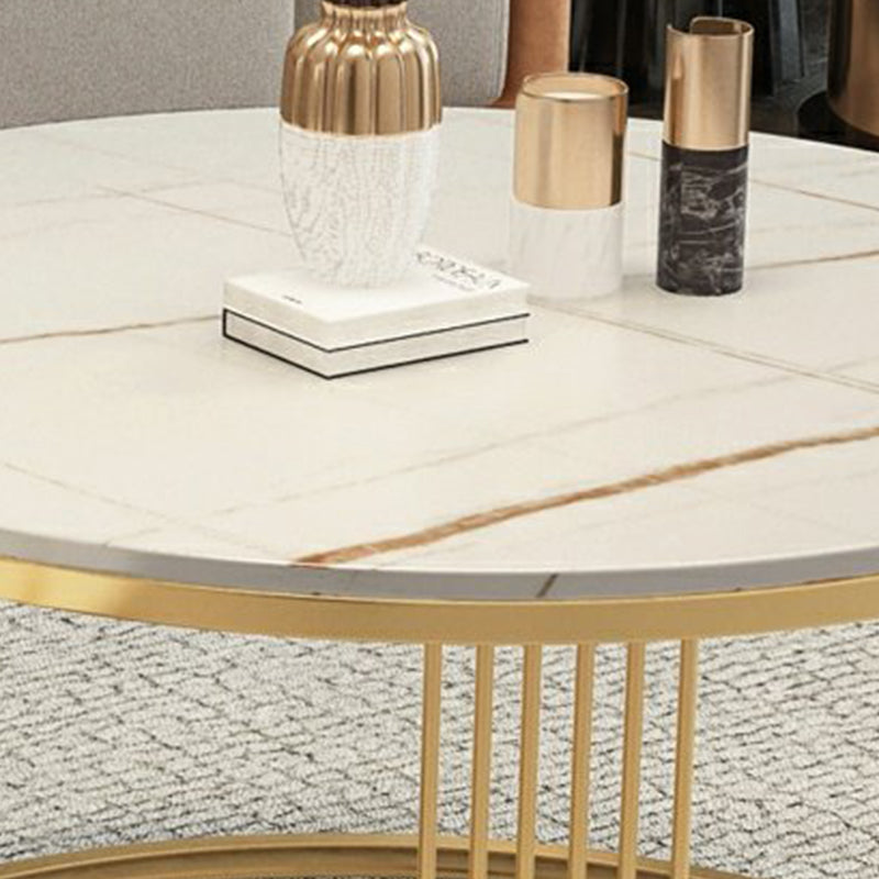 Slate Coffee Table Round Nesting Coffee Table Set with Storage