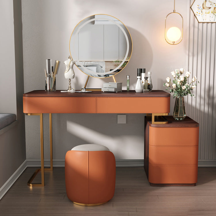 29.53 " Height 5-Drawer Makeup Table Solid Wood Vanity Dressing Table