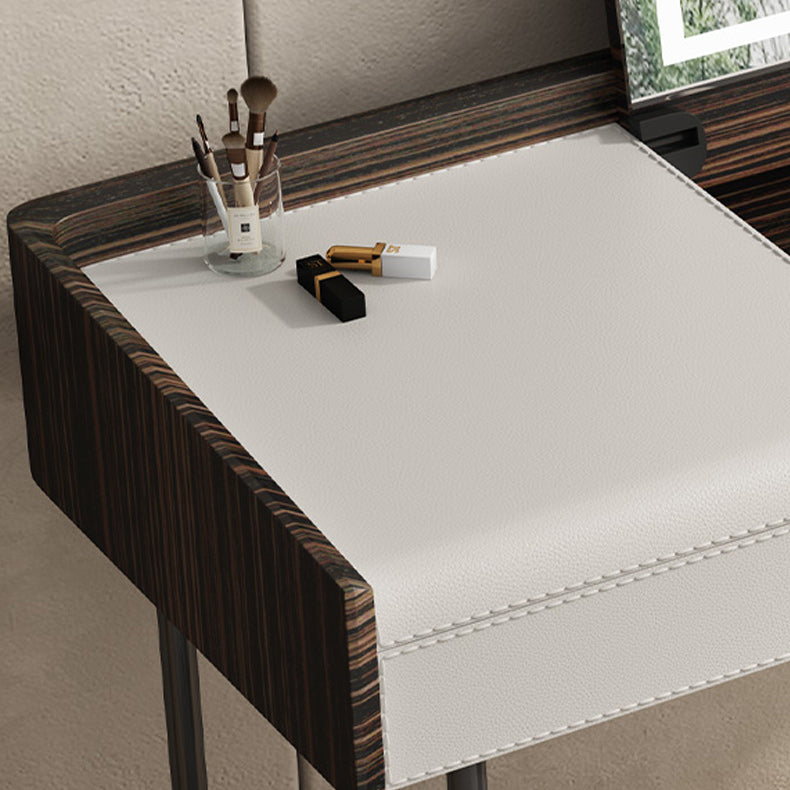 Flip-Top Make-up Vanity Wood Vanity Dressing Table with 2 Storage Drawers