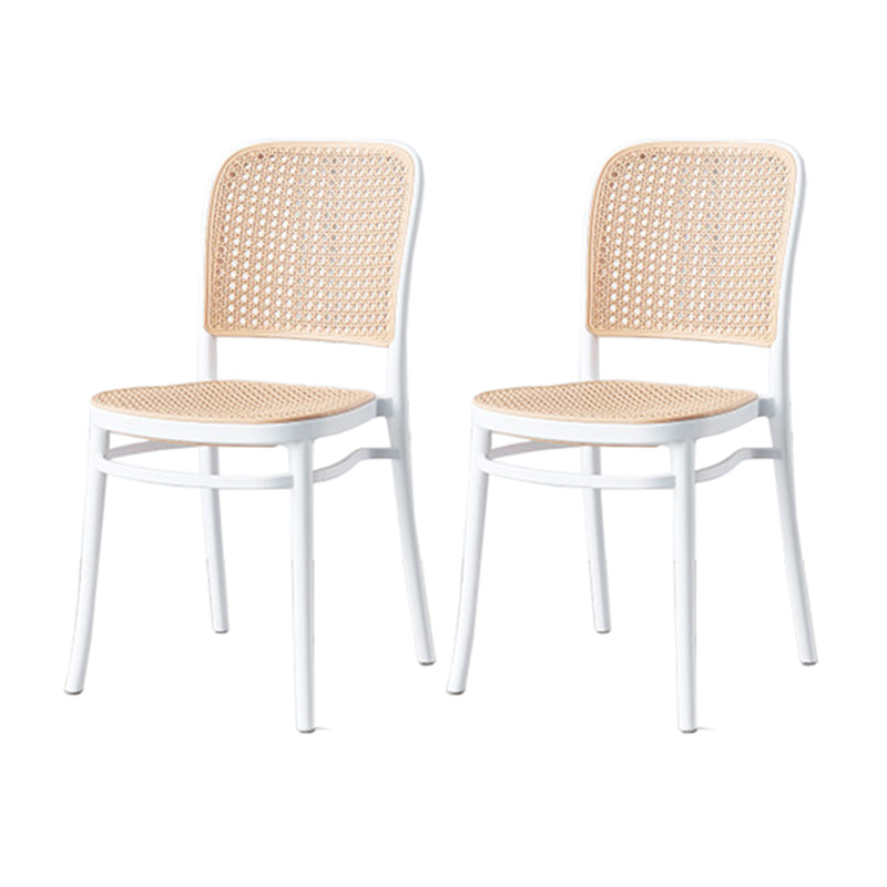 Brown Stacking Outdoors Dining Chairs Tropical Plastic Patio Dining Chair