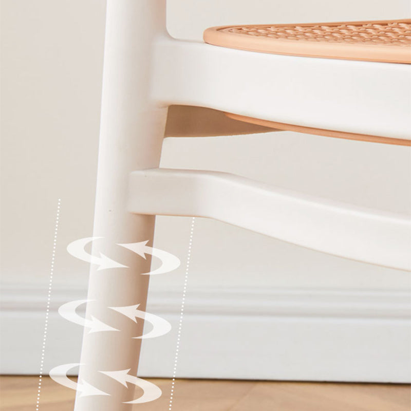 Brown Stacking Outdoors Dining Chairs Tropical Plastic Patio Dining Chair