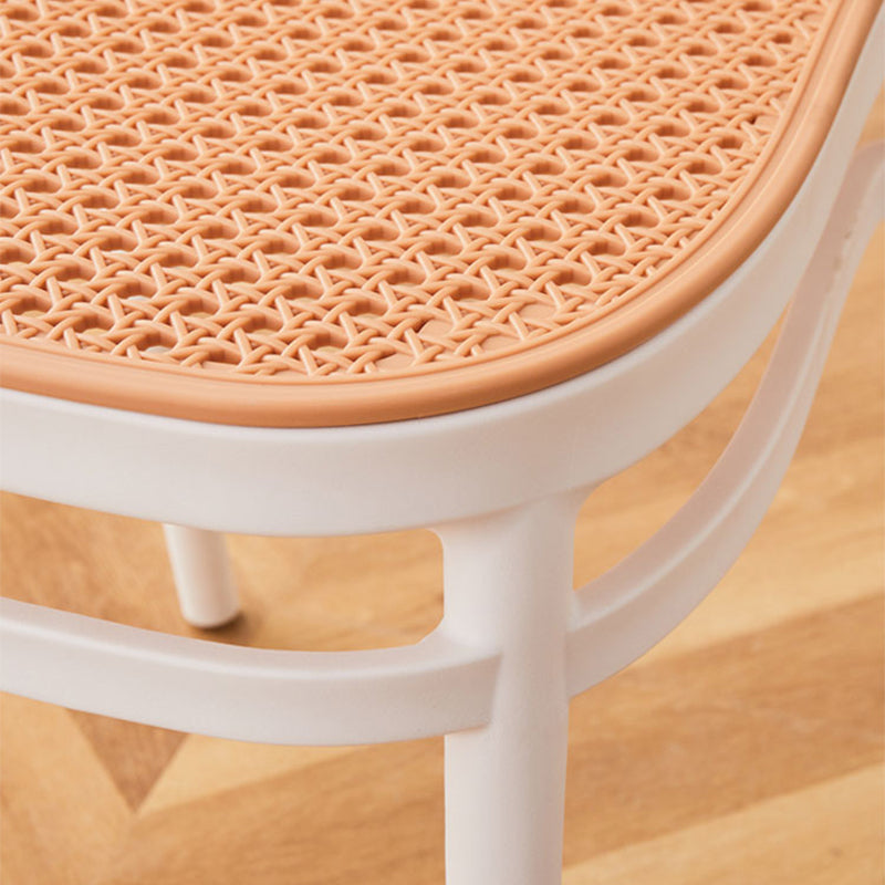 Brown Stacking Outdoors Dining Chairs Tropical Plastic Patio Dining Chair