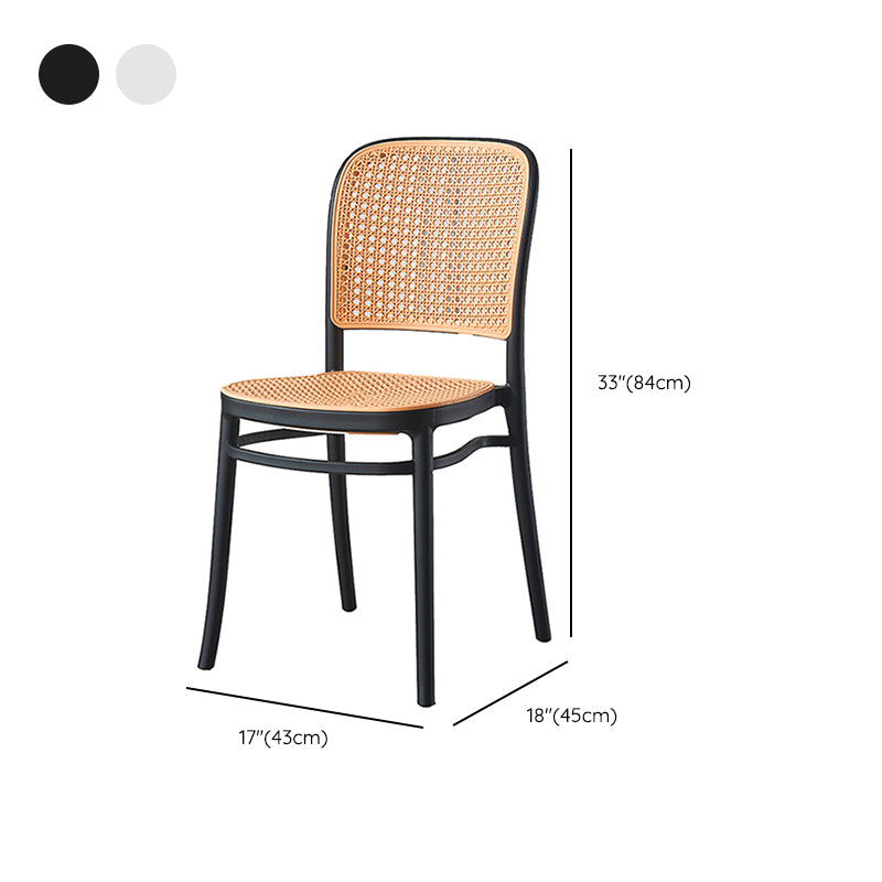 Brown Stacking Outdoors Dining Chairs Tropical Plastic Patio Dining Chair