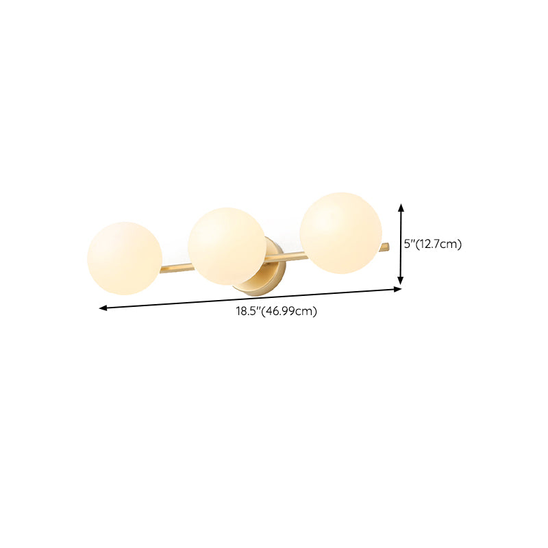 Contemporary Vanity Lighting Orb Glass Wall Light Fixture for Bathroom
