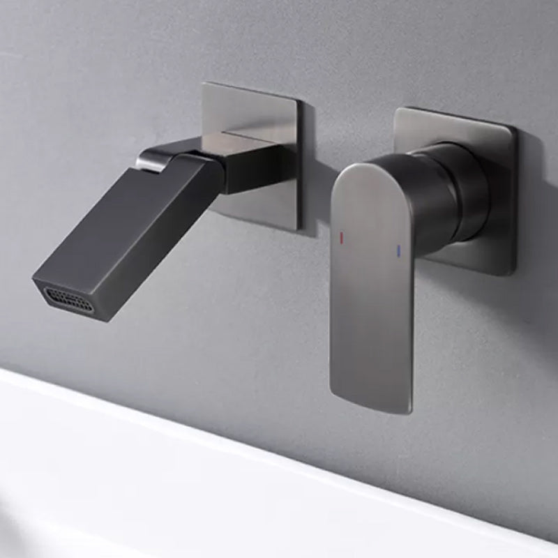 Modern Wall Mounted Bathroom Faucet Waterfall Spout Bathroom Faucet
