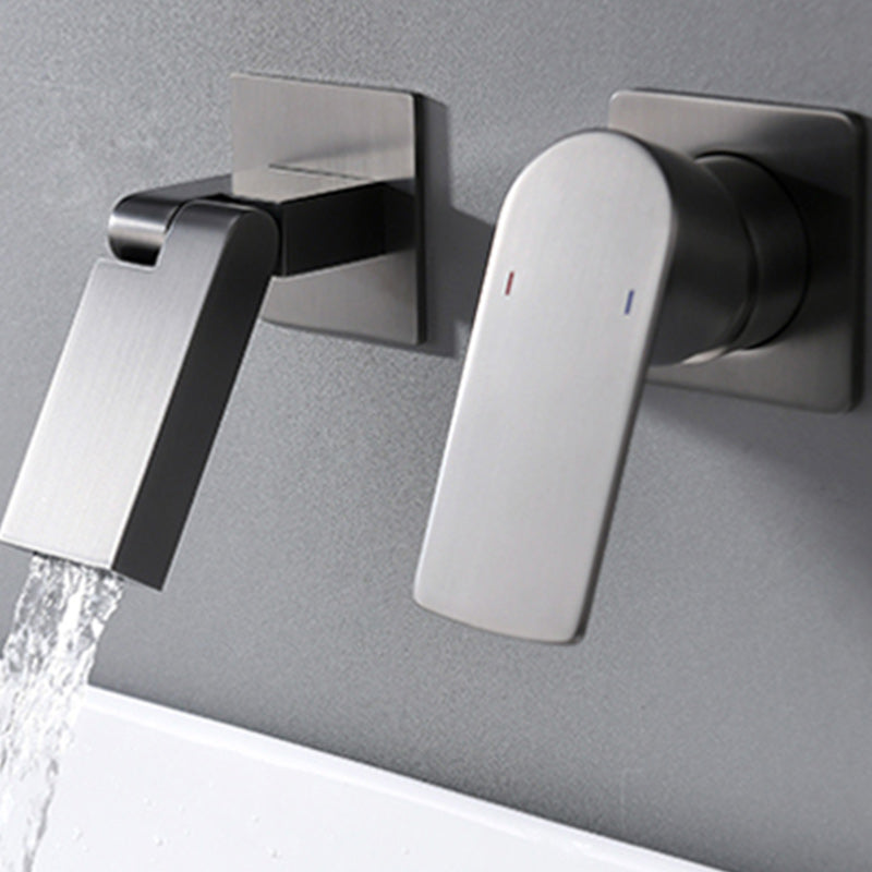 Modern Wall Mounted Bathroom Faucet Waterfall Spout Bathroom Faucet