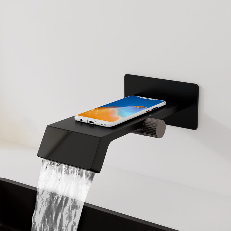 Modern Bathtub Faucet Wall-mounted Brass Rotary Handle Faucet