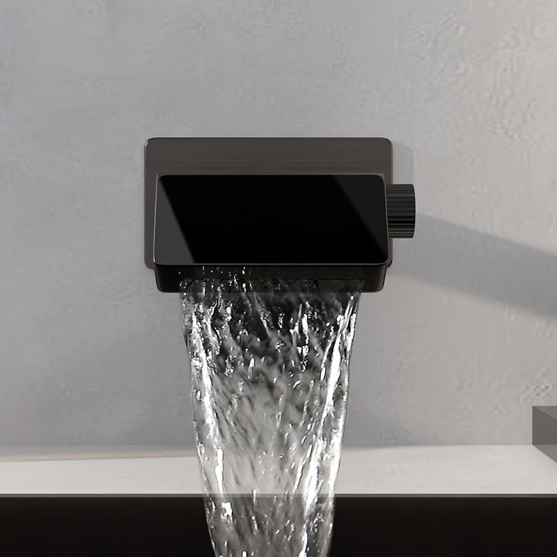 Modern Bathtub Faucet Wall-mounted Brass Rotary Handle Faucet