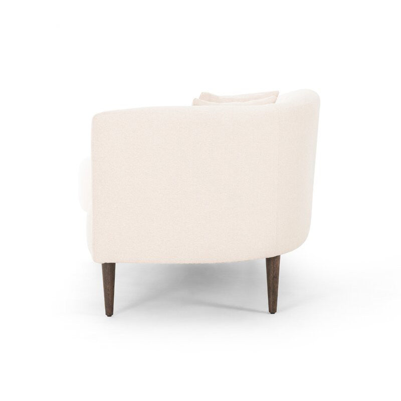 Living Room White Chaise Recessed Arms Modern Style Chaise Lounge with Upholster