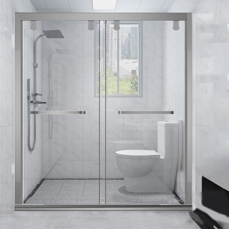 Single Sliding Semi-Frameless Shower Doors Tempered Clear Shower Door