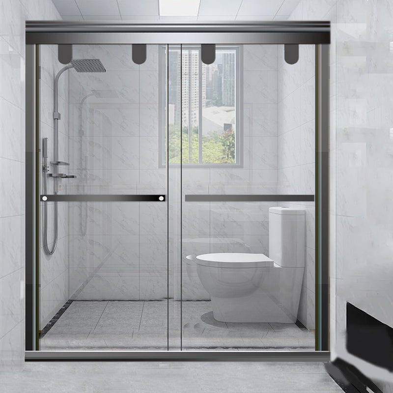 Single Sliding Semi-Frameless Shower Doors Tempered Clear Shower Door