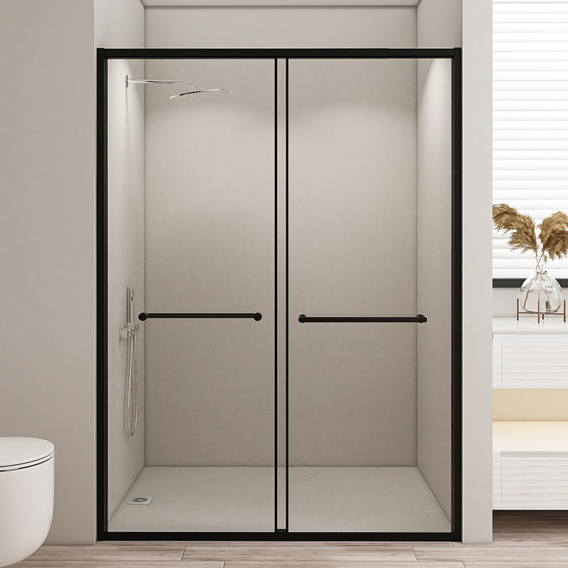 Frame Double Sliding Shower Door Transparent Tempered Shower Bath Door