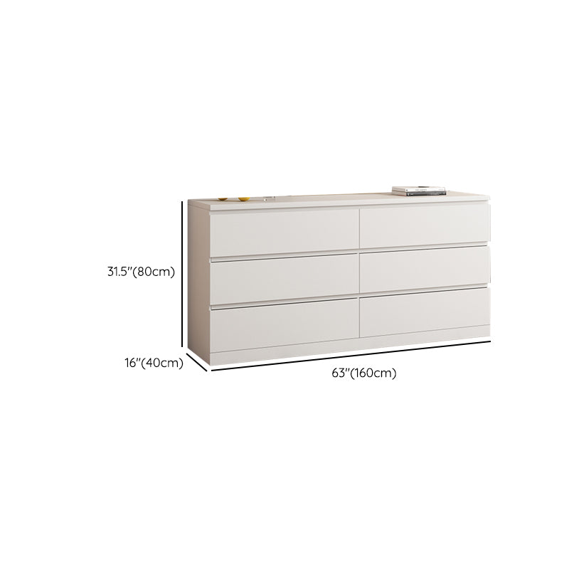 Contemporary Dresser Wooden Storage Chest Dresser with 6 Drawers
