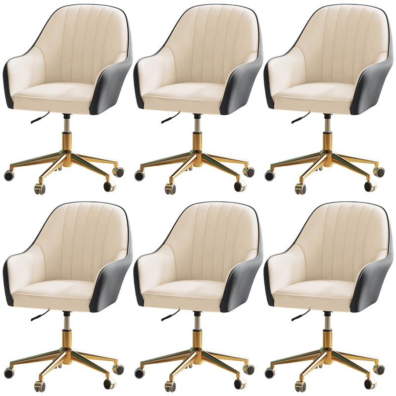 Modern Office Chair Armless Leather Adjustable Seat Height Chair with Wheels