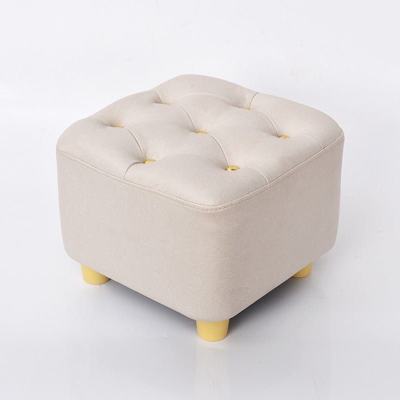Solid Color Leather Standard Stool Modern Style Simple Household Square Stool