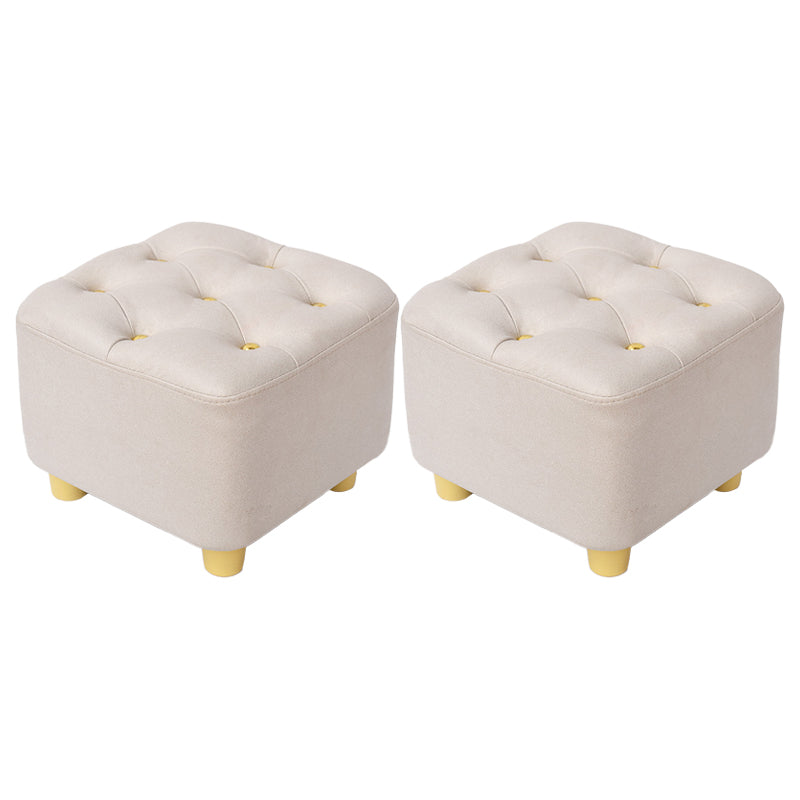 Solid Color Leather Standard Stool Modern Style Simple Household Square Stool