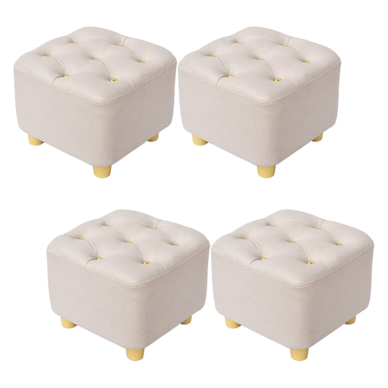 Solid Color Leather Standard Stool Modern Style Simple Household Square Stool