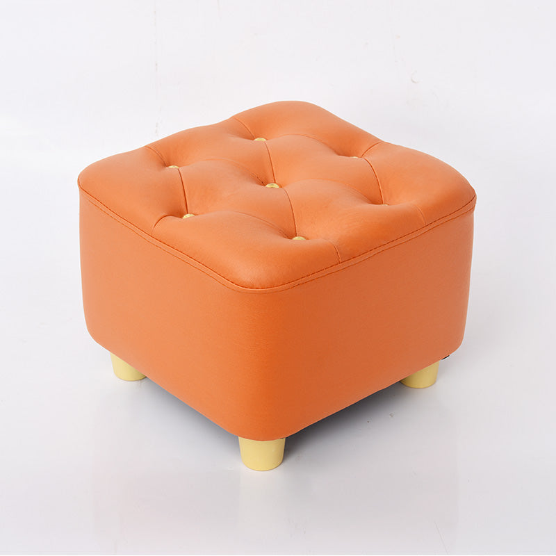 Solid Color Leather Standard Stool Modern Style Simple Household Square Stool
