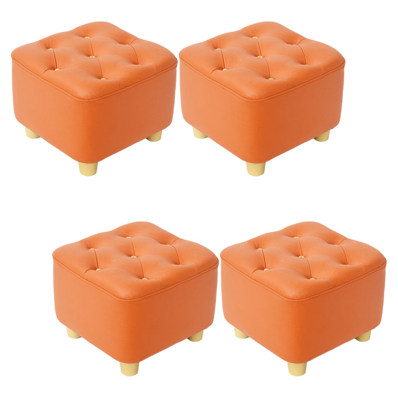 Solid Color Leather Standard Stool Modern Style Simple Household Square Stool