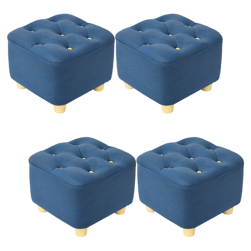 Solid Color Leather Standard Stool Modern Style Simple Household Square Stool