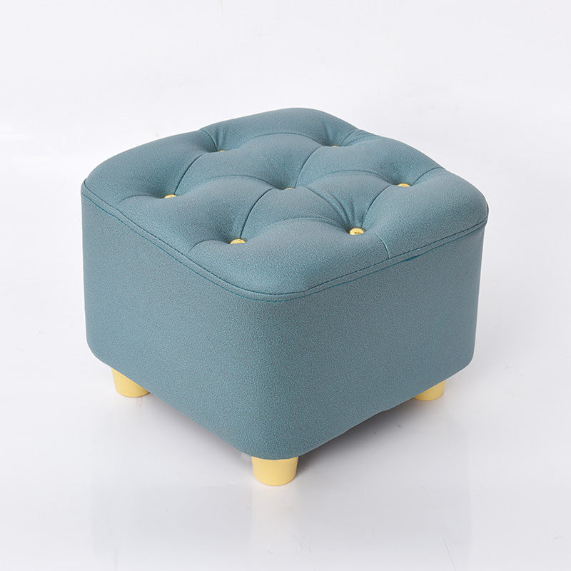 Solid Color Leather Standard Stool Modern Style Simple Household Square Stool