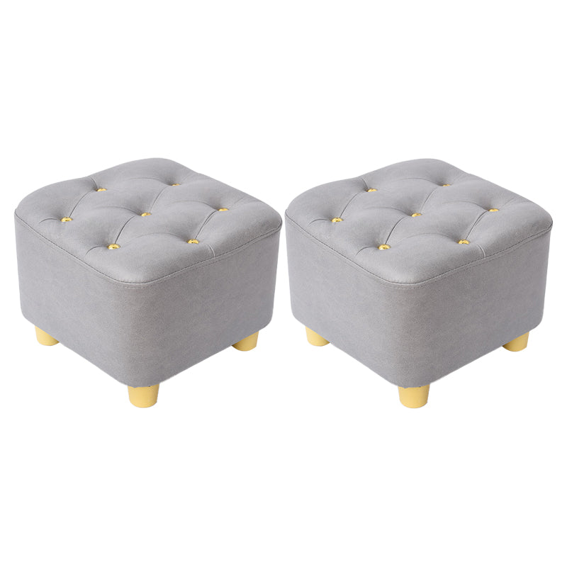 Solid Color Leather Standard Stool Modern Style Simple Household Square Stool